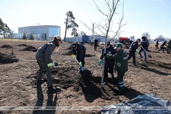 "Идеальная технология!" Лукашенко посадил первое дерево в парке Народного единства