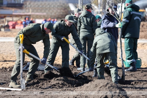 "Идеальная технология!" Лукашенко посадил первое дерево в парке Народного единства