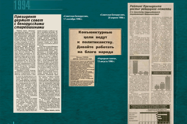"Ваш ход, глава государства!". Годовщина первой инаугурации Президента Беларуси в 1994 году 